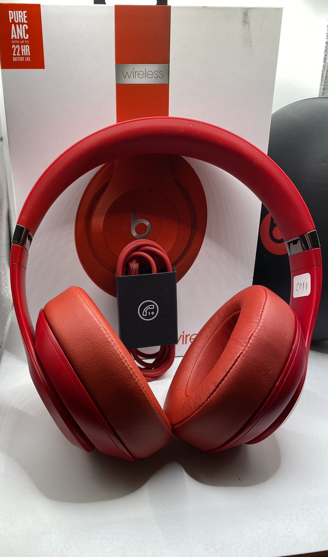 (Authentic) Red Beats Studio3 Bluetooth Wireless Headphones W/Noise Canceling & Box #2011