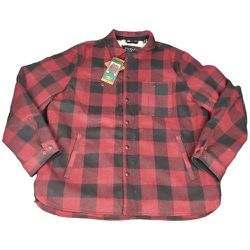 Brand New G.H. Bass & Co. Men's Wool Snaps Sherpa Lined Shirt Jacket Shacket Checkered Red Black