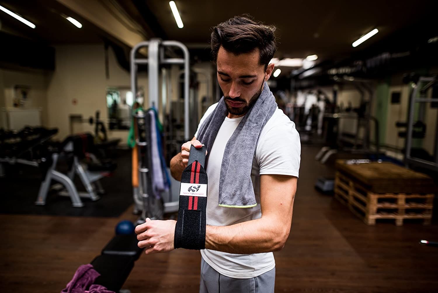 Weight Lifting Crossfit Wrist Wraps Equipment - 18" Weightlifting Straps with Thumb Loops and Strong Velcro Strap (for Strength Training, Deadlift, Po