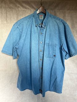 Dickies Denim Short Sleeve Button-Down Shirt 2XL