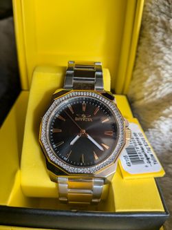 Invicta Two-Tone Watch with Crystal Bezel