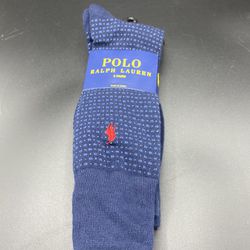 Brand New Polo Ralph Lauren Men’s Dress Socks 3 Pack L Navy Blue Red Pony