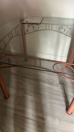 Heavy glass table