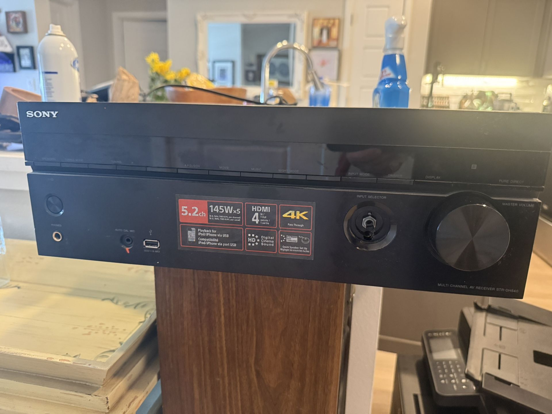 Sony STRDH590 725W 5.2Ch. Hi-Res 4K Ultra HD HDR A/V Home Theater Receiver w vintage speakers