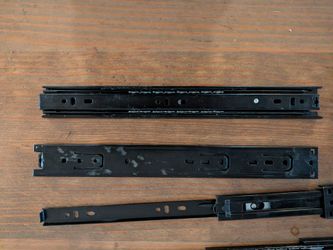 Black Metal Ball-Bearing Drawer Sliders