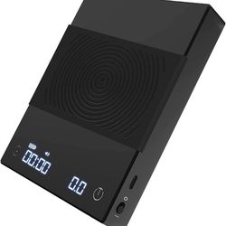 Coffee Scale Basic 2.0 Electronic Espresso Scale with with Timer,2000 Grams and Water Flow Rate and Timer Function,Flow Rate Display