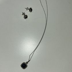 Sterling Silver Earrings And Necklace 