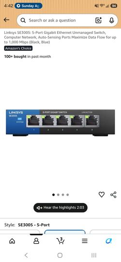 Linksys SE3005: 5-Port Gigabit Ethernet Unmanaged Switch