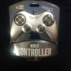 Ps2 Wired Controller, Silver, NEW
