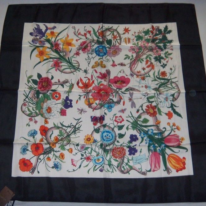 Gucci Floral Snakes Silk Scarf  - 1921