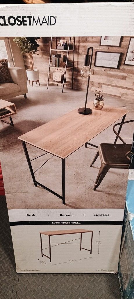 Closetmaid Rectangular Natural Writing Desk