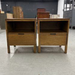 2 Beautiful Modern Brown Wood Nightstands / Nightstand Set / End Tables / Side Tables  