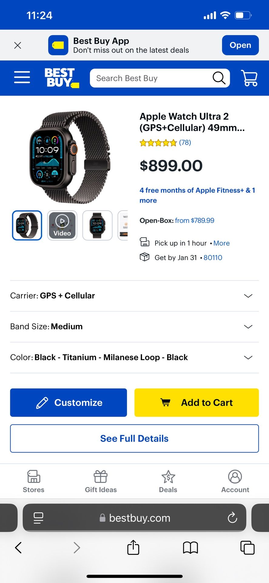 Apple Watch Ultra 2 GPS + Cellular Titanium Case (2024)