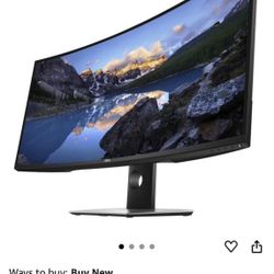 Dell U-Series 38" 4K UHD 1600p Ultra Wide Screen LED- Lit Monitor (U3818DW), Black