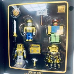 Roblox Icons Gold Collector's Set 4 Figures Builderman Noob +