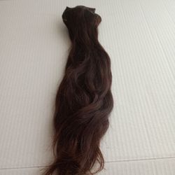 Used 16" Dark brown Clip on Human Human Extensions - get length and fullness 
