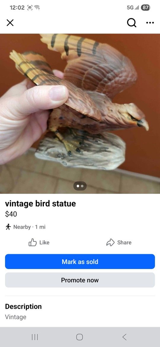 Vintage Brid Statue