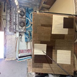 5x7 Area Rugs Carpet Rugs Modern Design Thick Colors Brown Beige