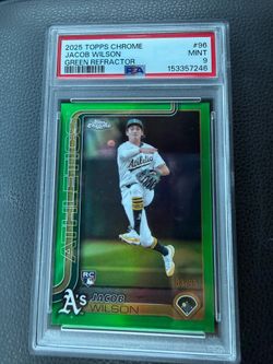 2025 TOPPS CHROME JACOB WILSON GREEN REFRACTOR /99 PSA 10