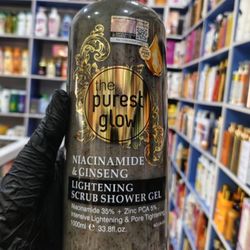 THE PUREST GLOW NIACINAMIDE & GINSENG LIGHTENING SCRUB SHOWER GEL