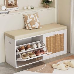 Rattan Shoes Storage Bench