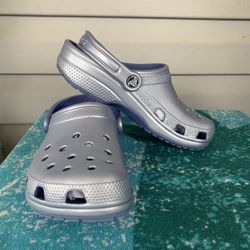 Crocs Women's Men's Classic Clog |Blue Metallic Shoes