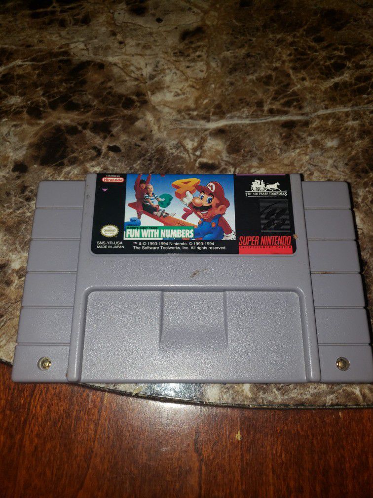 Mario's Early Years Fun With Numbers, Super Nintendo, SNES 
