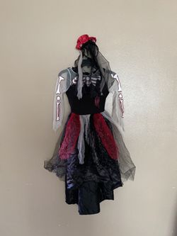 Day Of The Dead Child Halloween Costume Girls Medium 7-8