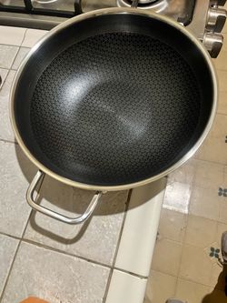 Never Used Never Opened Dot Clad Stainless Steel Hybrid 12 Inch Cooking Wok with Lid, Handle & Instructions Dishwasher/oven safe.