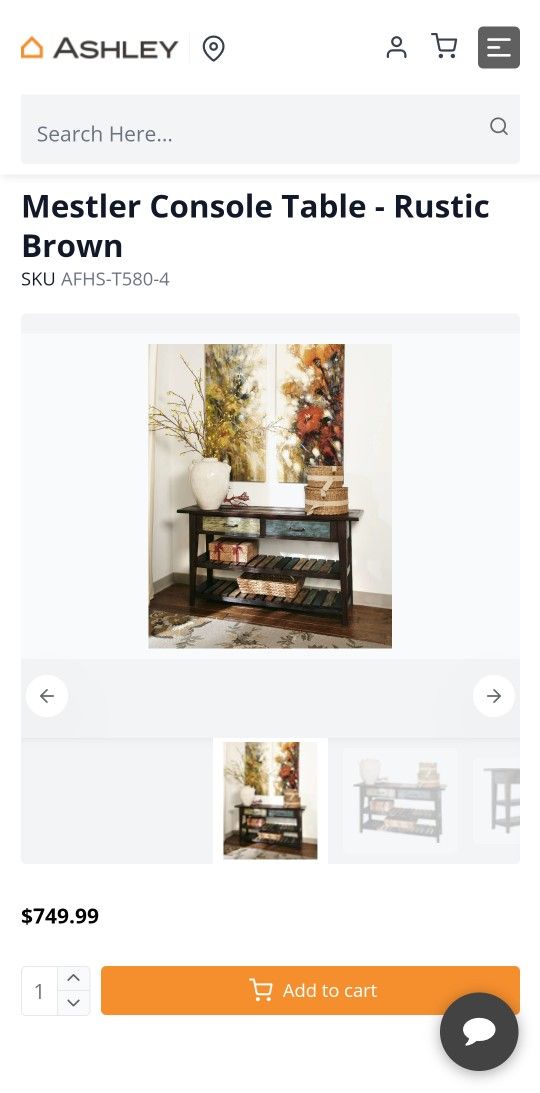 Mestler Console Table - Rustic Brown
