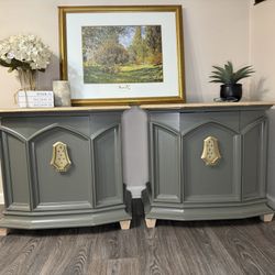 Oversized Vintage Nightstands Or End Tables Refinished 