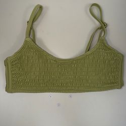 Xhilaration Green Ruched Bikini Swim Top Size M