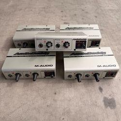 (6) M-Audio AudioBuddy Dual Mic Preamp / DI Boxes – Bundle