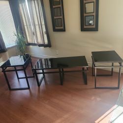 Glass Coffee Table Set 