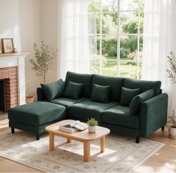 86" Cloud Couches, Sectional Sofa with Storage Ottoman for Living Room