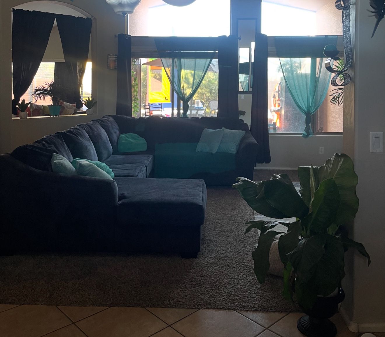 Dark Blue Sectional Sofa