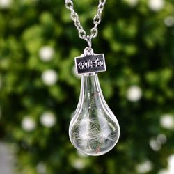 Dandelion crystal necklace