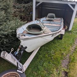 14' Fishing Boat With Trailer And Out Board