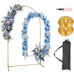 Arch Frame with Balloon Pump, Weighted Water Bag & Storage Bag, Arch Backdrop Stand for Party Ceremony Decoration
