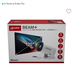 GPX BEAM+ HD Projector + 120” Screen Kit (All-in-One)