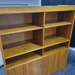 Vintage Mid Century Modern Book Shelf Secretary Desk Available MCM Wood, No Base No Key. * comes with four extra shelves