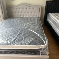 Queen Frame With Matrress New Mattresses New Pillowtop New Memory Foam New Bed Frames Nuevo Colchones Camas Nuevas ‼️