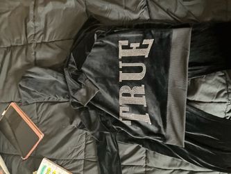 Black Velour Hoodie with Rhinestone True Religion