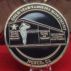 Gold Star Families Monument George A. Ingalls Veterans Memorial Plaza Norco CA Challenge Coin