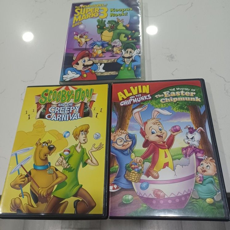 Dvds/ Mario,Scooby Doo And Alvin Chipmunks