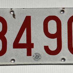 RARE BELGIUM 1940’s PORCELAIN PLATE AUTO TAG MAN CAVE