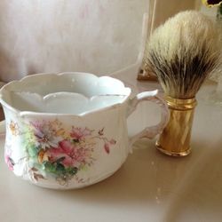 CHINA SHAVING CUP AND BRUSH