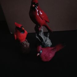 Vintage 3 Beautiful Northern Cardinals Clean 