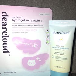 Brand NEW! ☁️    DearCloud Sun/Skin Care Products - essence sunscreen & uv block hydrogel patches (((PENDING PICK UP)))