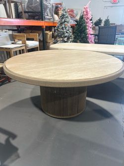 New -60” Travertine Stone Table with 4 Chairs Outdoor